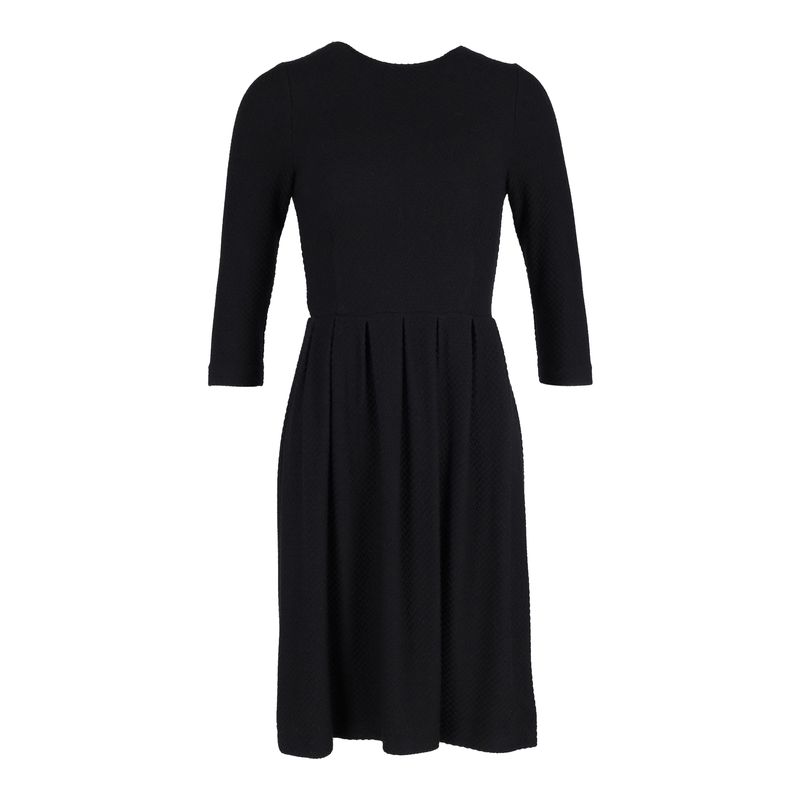 Ganni Pleated Skirt Dress In Black Cotton